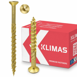KLIMAS Holzschrauben Torx - Spanplattenschrauben Gelb - Senkkopfschrauben - Terrassenschrauben - Universalschrauben - Dachkonstruktion Schrauben Set - Holzschrauben 5x80 mm - 200 Stück 5 x 80 mm 200 Stück Gelb Angebot bei HelloDeals