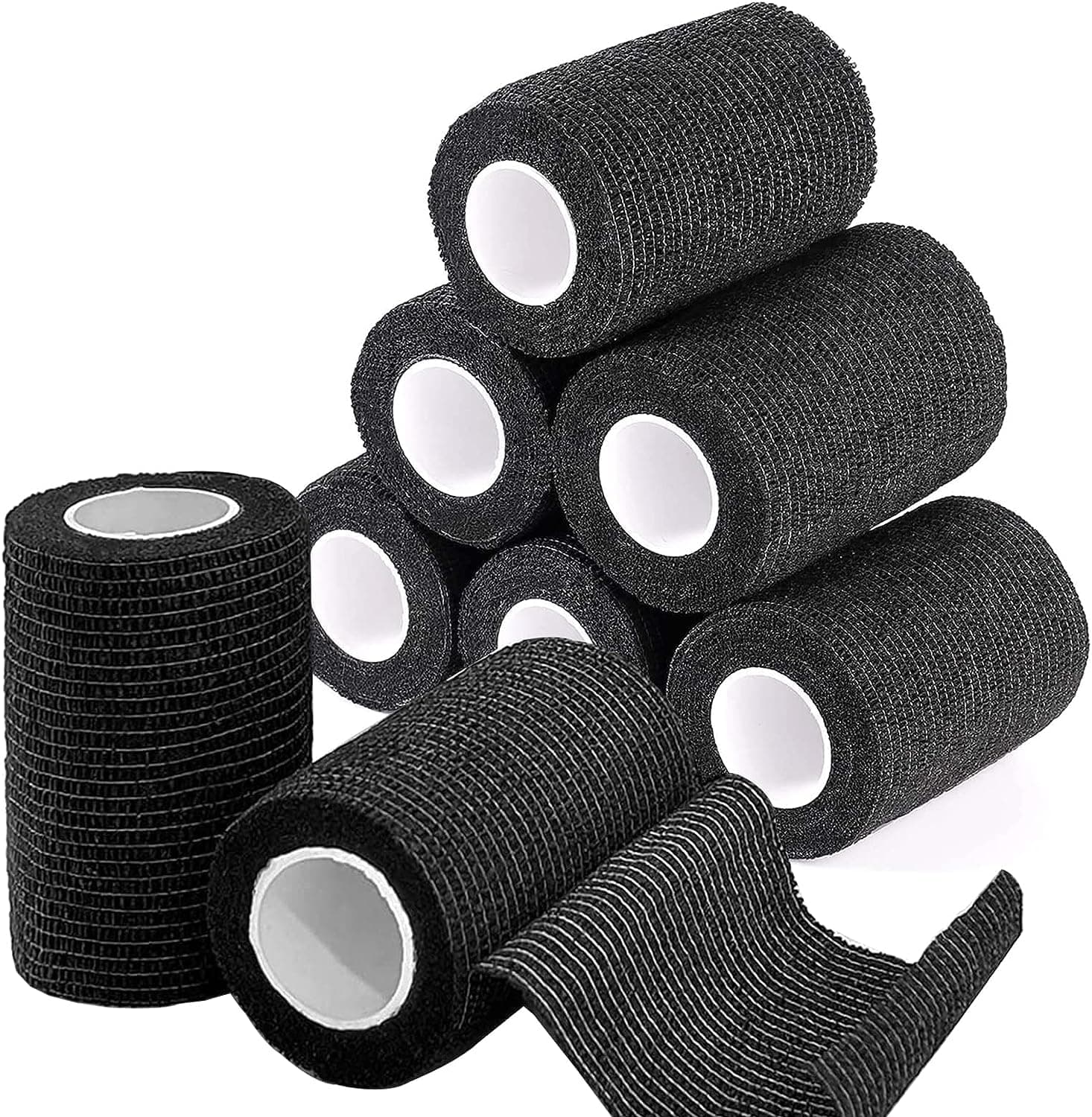 BILGETA Selbstklebender Verband, 8 Rollen x 7,5cm x 4,5m Pflaster Rolle Verbandsmaterial, Elastische Binde Bandage Fixierbinde Haftbandage Selbstklebend 5cm x 5cm