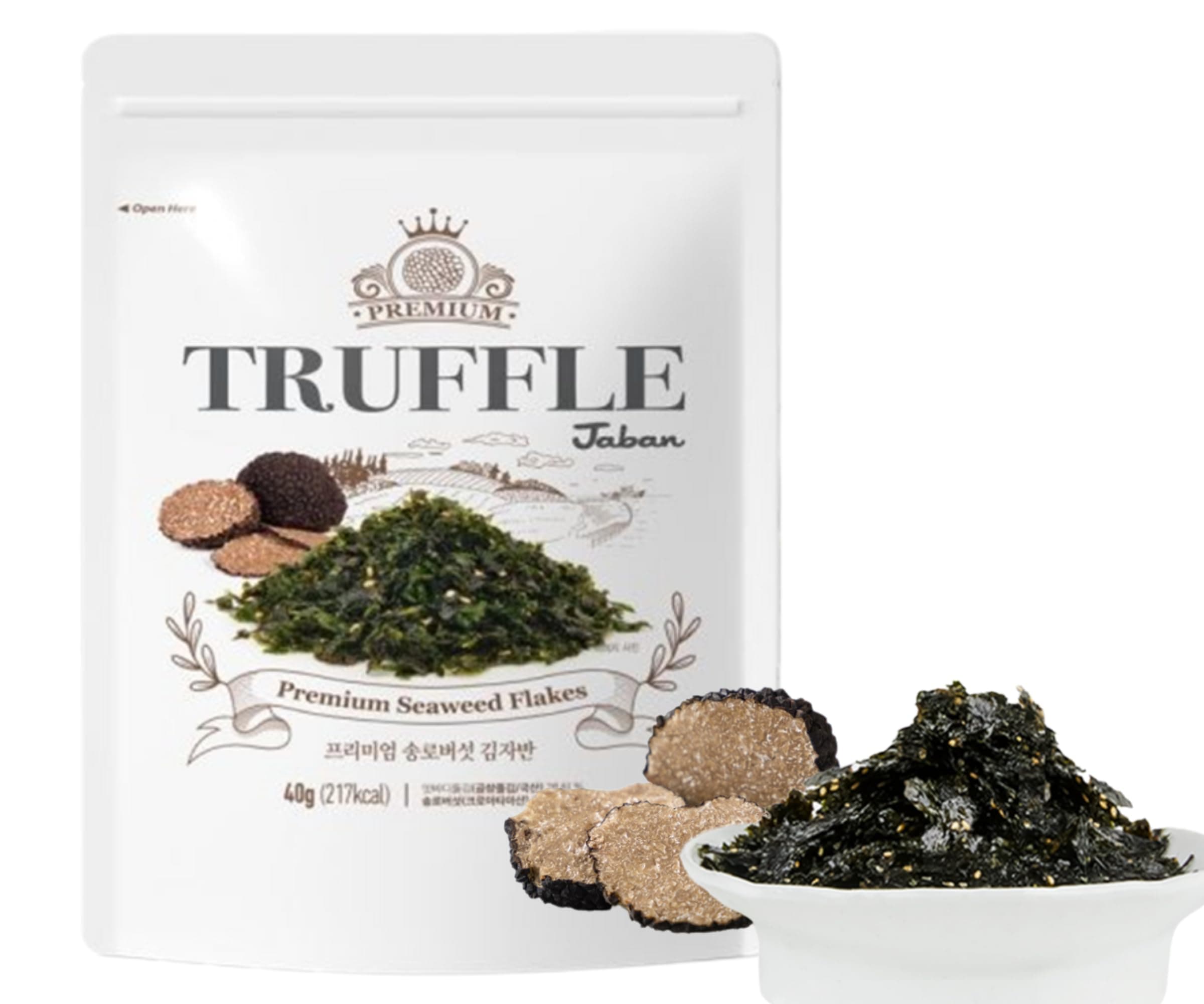 Truffle Roasted Seaweed Flakes 40g | Premium Jindo-Gopchang-Seaweed | Verfeinert mit edlem Trüffel | Knusprig, nussig & voller Nährstoffe (Trüffel-geröstete Seetangflocken 40g x 1er)