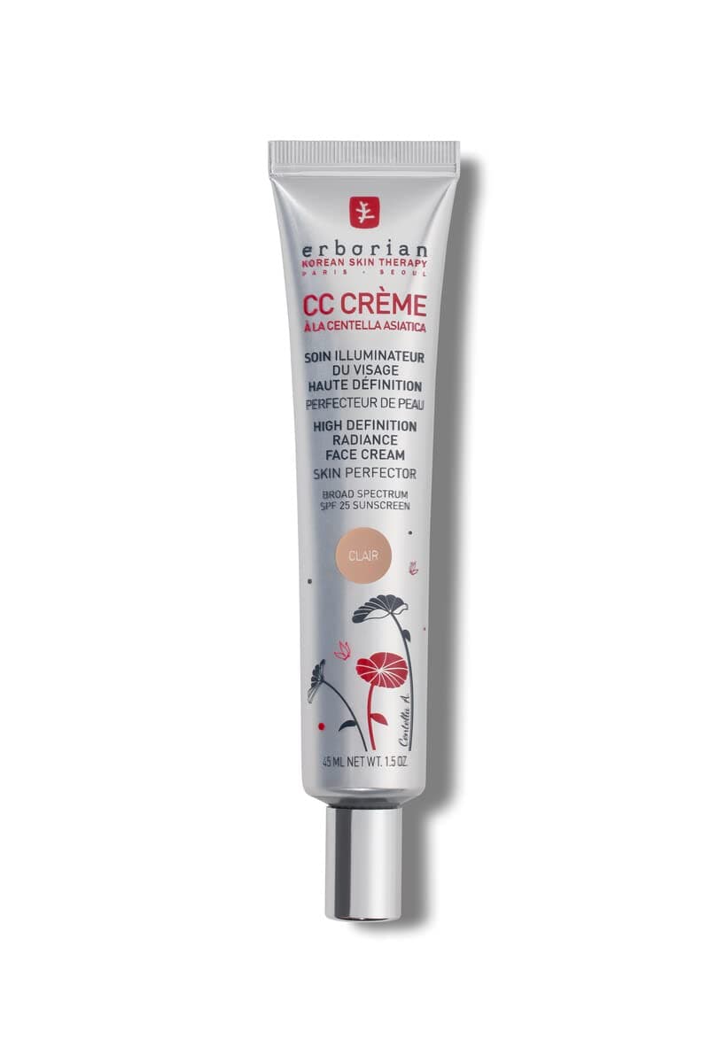 Erborian CC Cream - Getönte Gesichtscreme mit Centella Asiatica - Gesichtspflege aus Korea - Strahlender Teint & Feuchtigkeit LSF 25 Clair 45 ml (1er Pack)