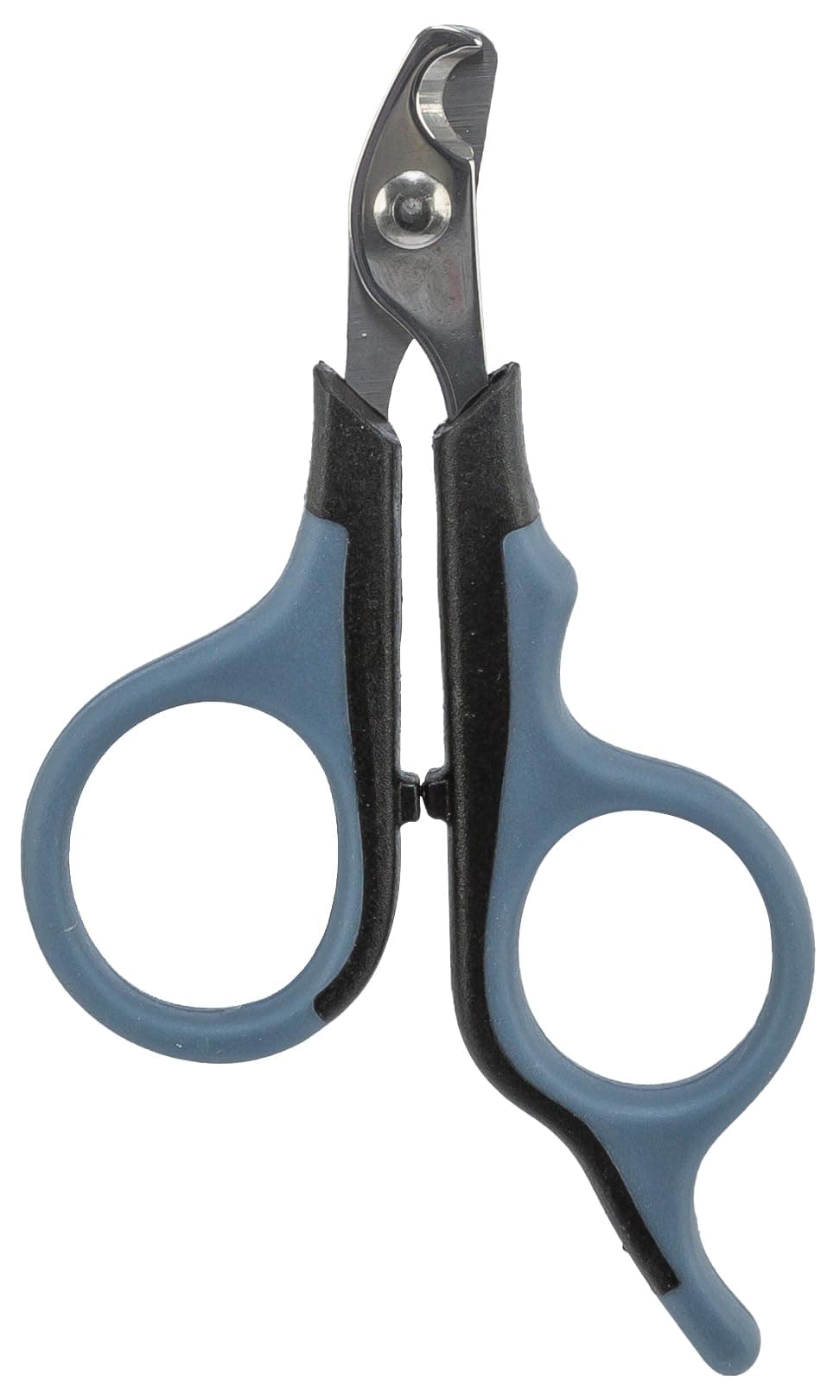 TRIXIE Krallenschere für kleine Hunde, Katzen, Kleintiere und Vögel - Edelstahl - gummierter Griff - 8 cm - schwarz/blau - 2373 1 Stück (1er Pack)