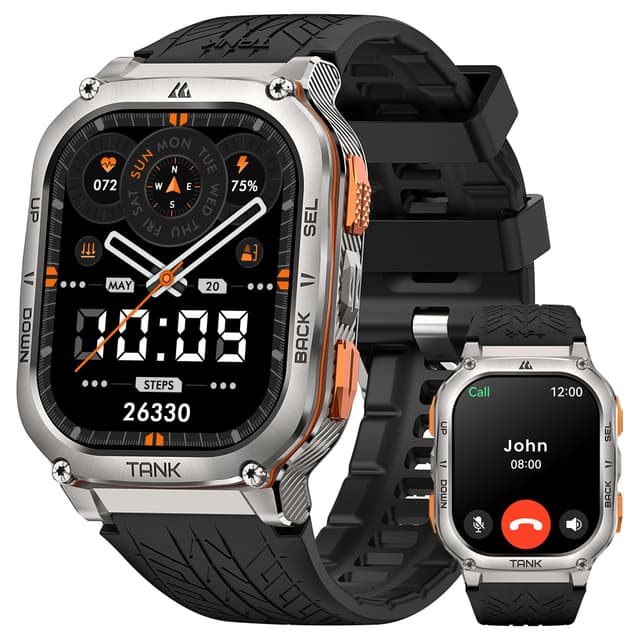 KOSPET M3 Ultra GPS Smartwatch Herren mit Telefonfunktion, 1,85” Touchscreen 5ATM Wasserdicht Fitnessuhr mit Herzfrequenzmessung, SpO2,Schlafmonitor, 170 Sportmodi, 40+Tage Akku Outdoor Sportuhr