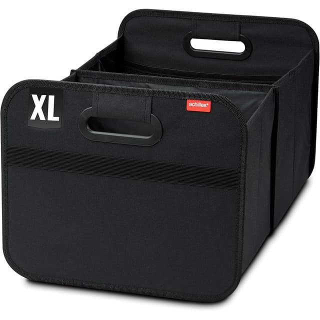 achilles Auto Kofferraum Organizer XL – Kofferraumtasche XL mit viel Stauraum – Geräumige & Pflegeleichte Faltbox – Auto Zubehör Innenraum Organizer – Stabiler Boden & Tragegriff – Schwarz Schwarz (Xl)