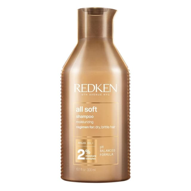 Redken Haarshampoo für trockenes und brüchiges Haar, Belebt und hydratisiert, Mit Omega-6 und Argan-Öl, All Soft Shampoo 300 ml (1er Pack)