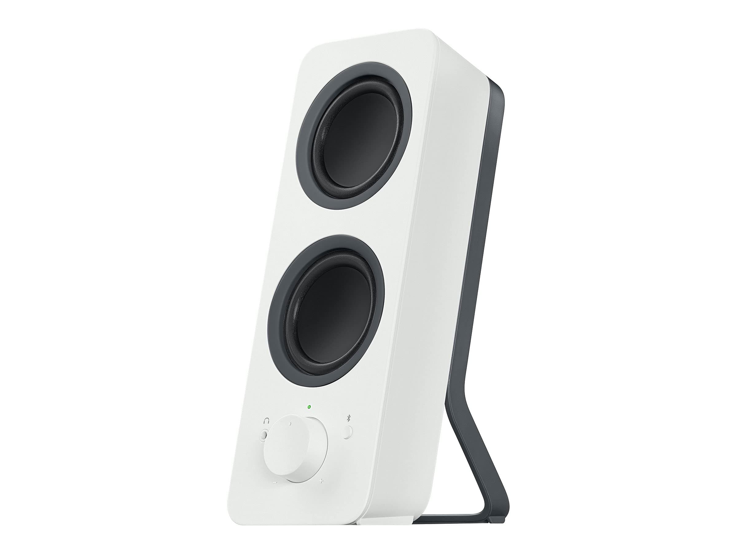 Logitech Z207 Kabelloser PC-Lautsprecher, Bluetooth, Stereo Sound, 10 Watt Spitzenleistung, 3,5 mm Eingang, Kopfhörerbuchse, Easy-Switch Feature, EU Stecker, PC/TV/Tablet/Handy - Weiß