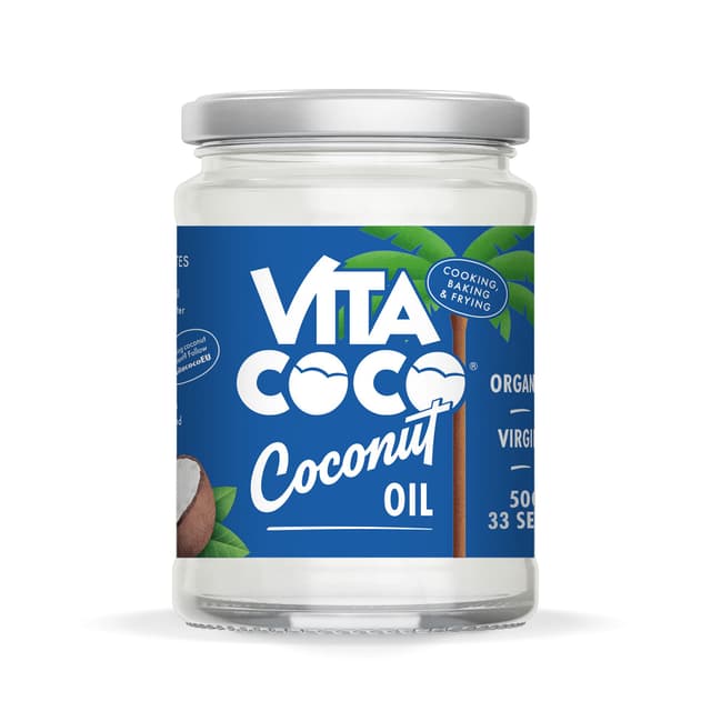 Vita Coco organisches natives Kokosöl extra 500ml klargepresst, glutenfrei, Verwendung als Kochöl, Feuchtigkeitscreme oder Shampoo