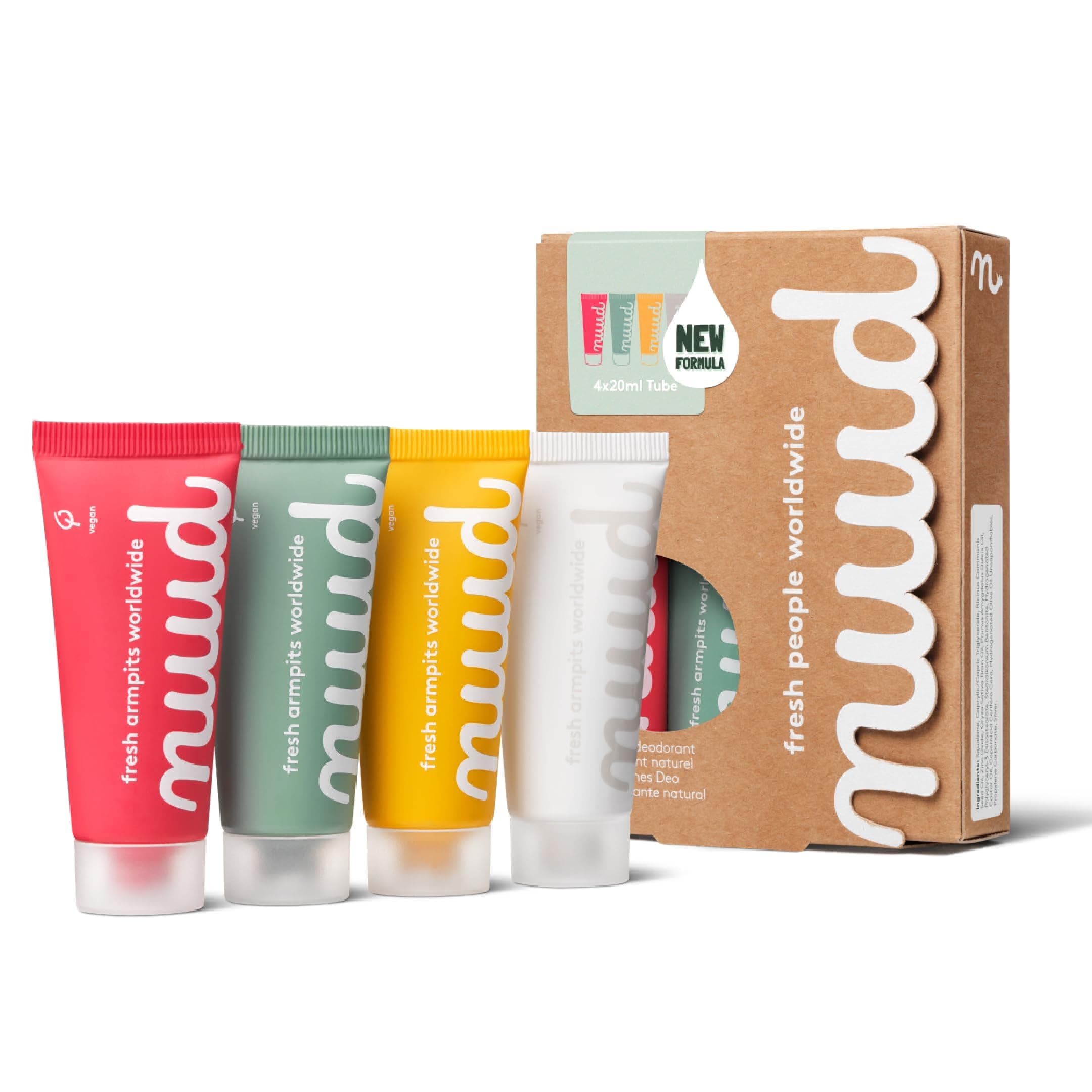 NUUD Family Pack - NEUE FORMEL - Natürliches veganes creme Deo gegen Schweißgeruch - Naturkosmetik ohne Aluminium, Alkohol, Chemikalien und Tierversuche - reicht 40 Wochen (80ml)