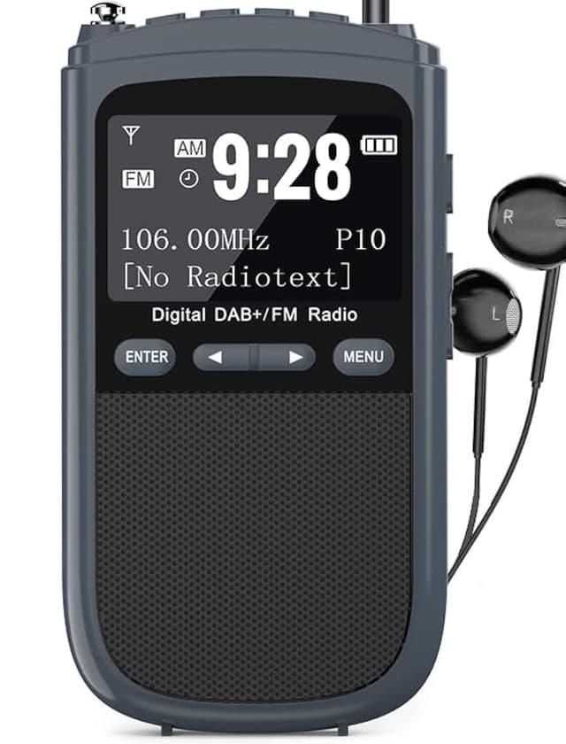Tragbares DAB-Radio, 1000mAh Wiederaufladbares DAB/DAB + / FM, Digitales Walkman-Radio, Taschenradio mit bestem Empfang, LCD-Display, Alarm, Sleep Timer, Antenne, Kopfhörer für Jogging Walking