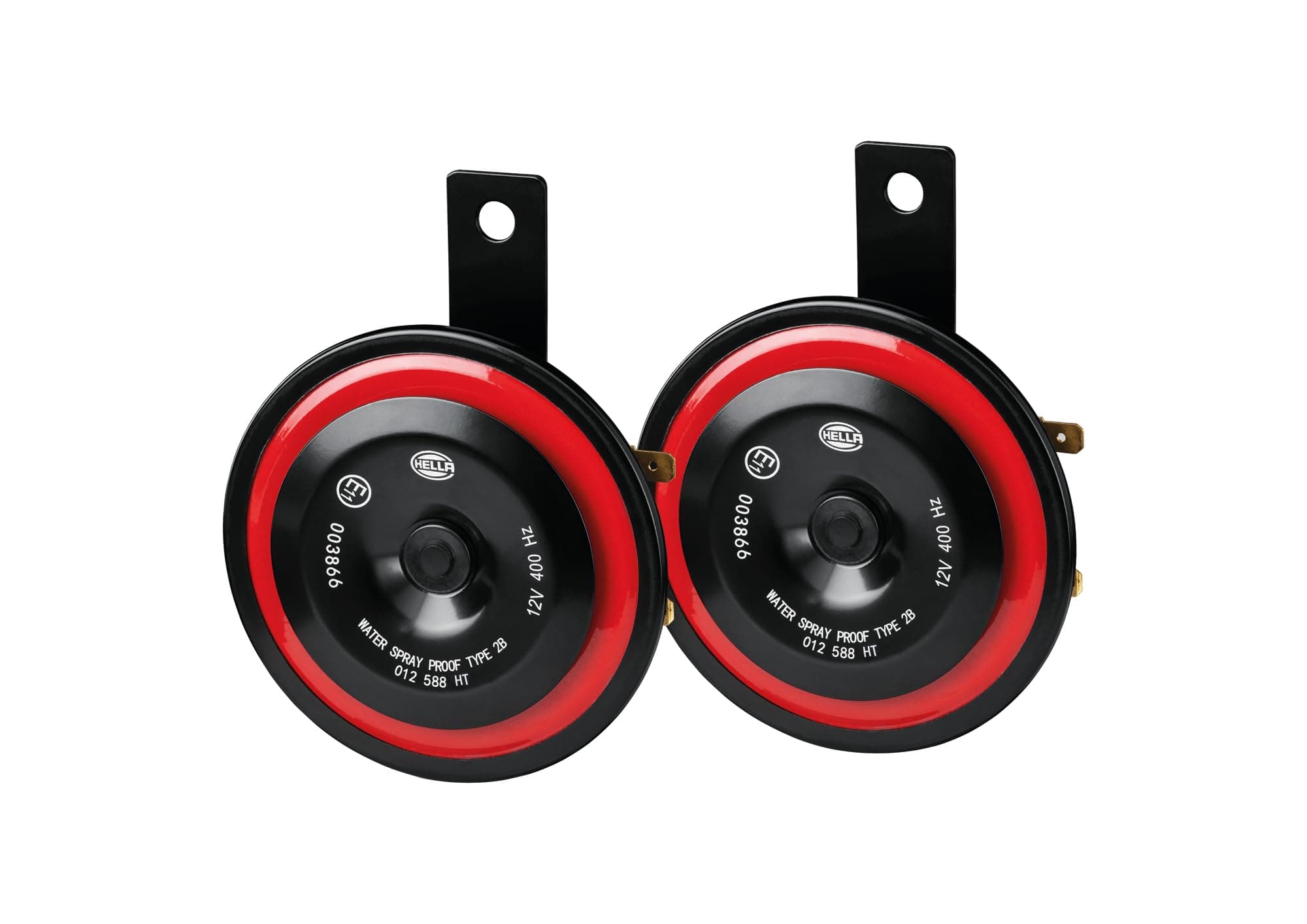 HELLA 3AL 012 588-291 Horn - HELLA STYLE HORN S98-12V - 115dB(A) - Frequenzbereich: 400Hz - Hochton - elektrisch - ECE - Gehäusefarbe: rot/schwarz - Menge: 1