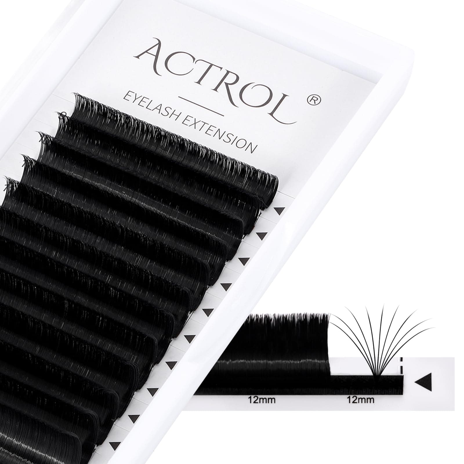 ACTROL Easy Fan Lashes Wimpernverlängerungen 0.07 C 60° Curl 9-16mm Gemischtes Tablett Nerz Volumen Vorgefertigte Russische Wimpern 3D-20D Widerstandsfähig 100℃ 0.07-C-60° MIX(9-16)