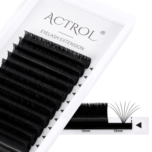ACTROL Easy Fan Lashes Wimpernverlängerungen 0.07 C 60° Curl 9-16mm Gemischtes Tablett Nerz Volumen Vorgefertigte Russische Wimpern 3D-20D Widerstandsfähig 100℃ 0.07-C-60° MIX(9-16)