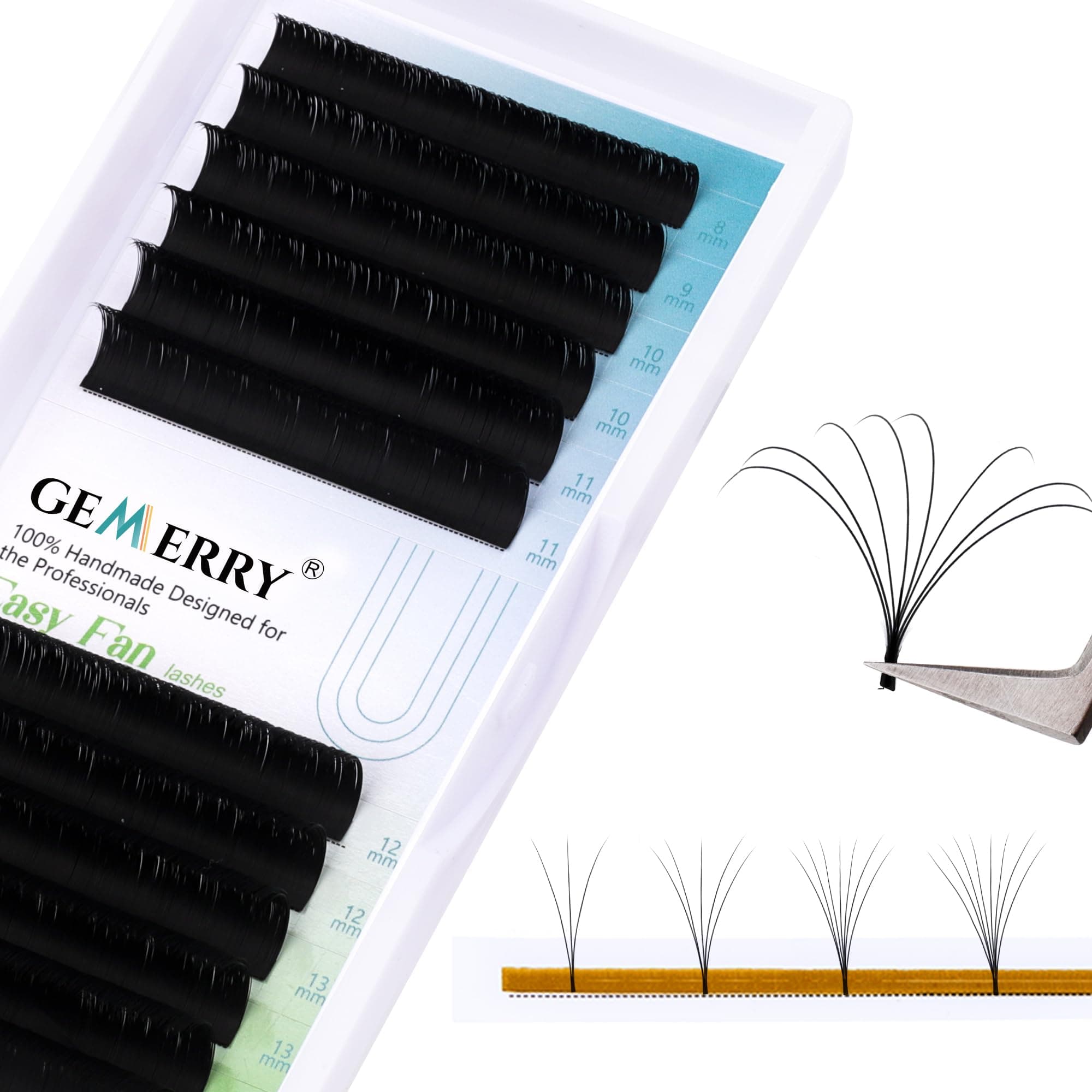 C curl 0,07 Selbstfächernde Wimpern Volumentechnik Wimpernverlängerung Easy Fan 3D 5D 8D 10D -Länge 8-14mm Mix- Wimpernextensions Volumen Wimpern Lash Extensions von GEMERRY (0.07-c curl-mix) 8-14 mm 0.07 c curl