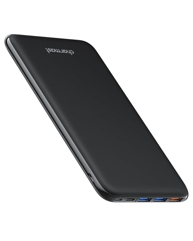 Charmast Power Bank, Ultra Slim Powerbank 26800mAh mit 4 Ausgängen & 3 Eingänge, USB C In & Out Externe Handyakkus Kompatibel mit iPhone 16/15/14/13/12 Pro Max Plus iPad Samsung Huawei Switch Tablet Schwarz
