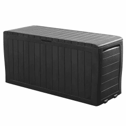 Deuba® Gartenbox Auflagenbox 270L UV-beständig Haltegriffe Rollen Verschlussvorrichtung Balkon Wohnzimmer Wintergarten Kissenbox 117x45cm Anthrazit Angebot bei HelloDeals