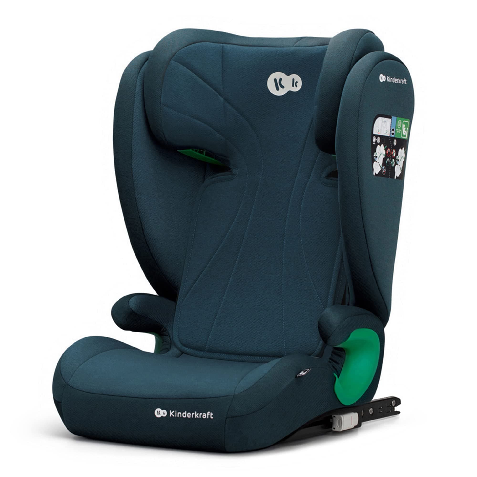 Kinderkraft JUNIOR FIX2 I-SIZE Kindersitz 15-36kg, Kinderautositz mit Isofix, Gruppe 2/3, 100-150 cm, Einstellbare Rückenlehne und Kopfstütze, spezielle Sicherheitssysteme, Leicht zu tragen, Blau Blau1 JUNIOR FIX I-SIZE Single