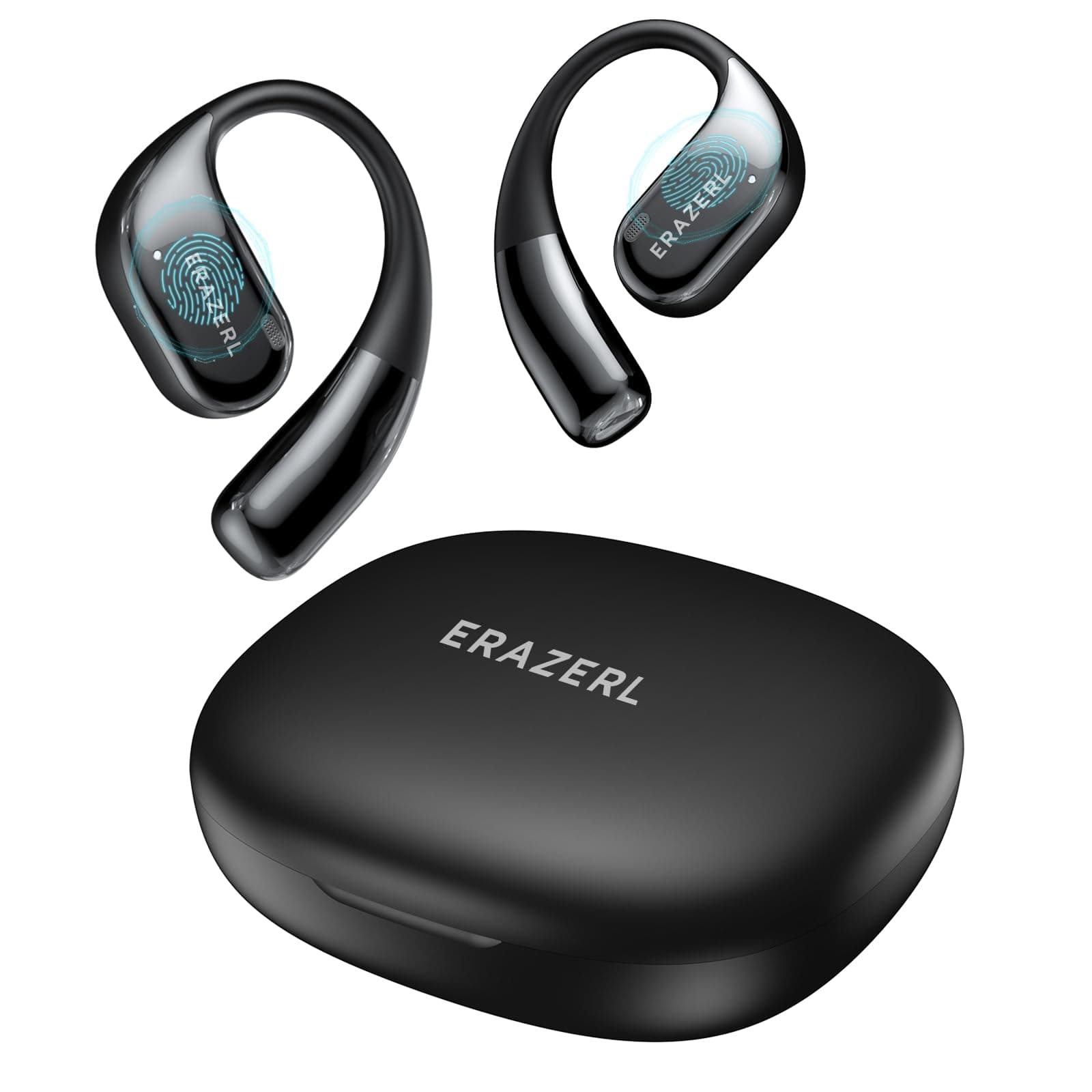 ERAZERL Übersetzer Kopfhörer, AI Open Ear Kopfhörer Bluetooth 5.4, 3-in-1 Übersetzungskopfhörer 134 Sprachen mit App 40H,4 Übersetzungsmodi Echtzeit Übersetzer Ohrhörer für Reisen, Geschäfts, Studien X11 schwarz
