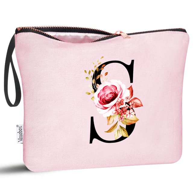 Vavabox A-Z Personalisierte Kosmetiktasche-Geburtstagsgeschenke Für Frauen, Mütter, Beste Freundinnen Und Brautjungfern (S, Pink)