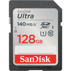 SanDisk Ultra SDXC UHS-I Speicherkarte 128 GB (Für Kompaktkameras der Einstiegs- und Mittelklasse, Full HD-Videos, U1, C10,V10, bis 140 MB/s Lesegeschwindigkeit, 10 Jahre Garantie) Ultra 128GB Single Pack Angebot bei HelloDeals