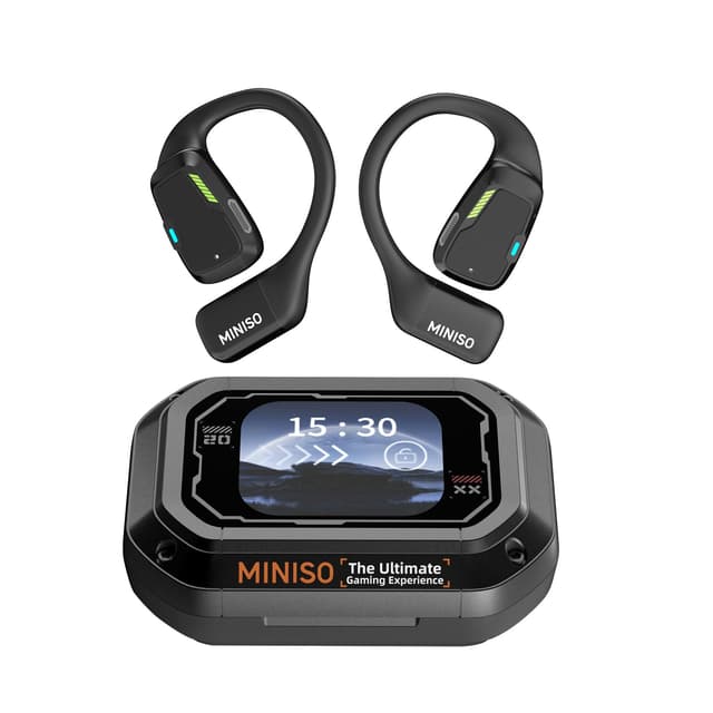 MINISO M98 AI Übersetzer Kopfhörer, 3-in-1 Echtzeit Übersetzer Kopfhörer mit app, 134 Sprachen Übersetzungskopfhörer mit LCD Touchscreen, Open Ear Übersetzer Ohrhörer für Lernen, Reisen, Business