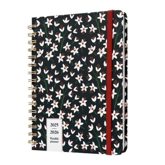 Kokonote Terminplaner 2025 2026 Kalender 2026 Buchkalender Noir Blossom Schülerkalender 25/26 Studienplaner 2025/2026 - Wochenplaner Schulplaner 2025 A5 - Geschenke Schulsachen Aesthetic Schwarz Weiß