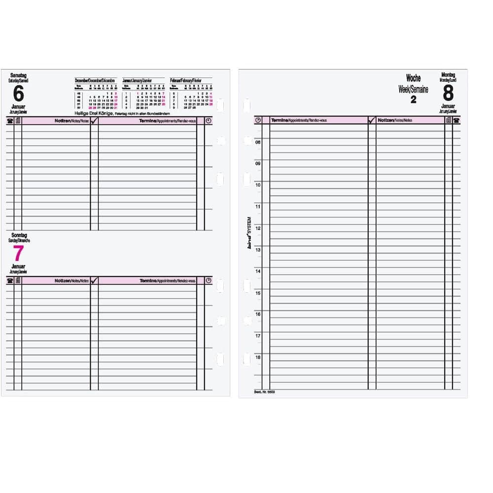 bind Kalender 2025 DIN A5 Kalendereinlagen Terminkalender Tageskalender 1 Tag 1Seite B550325