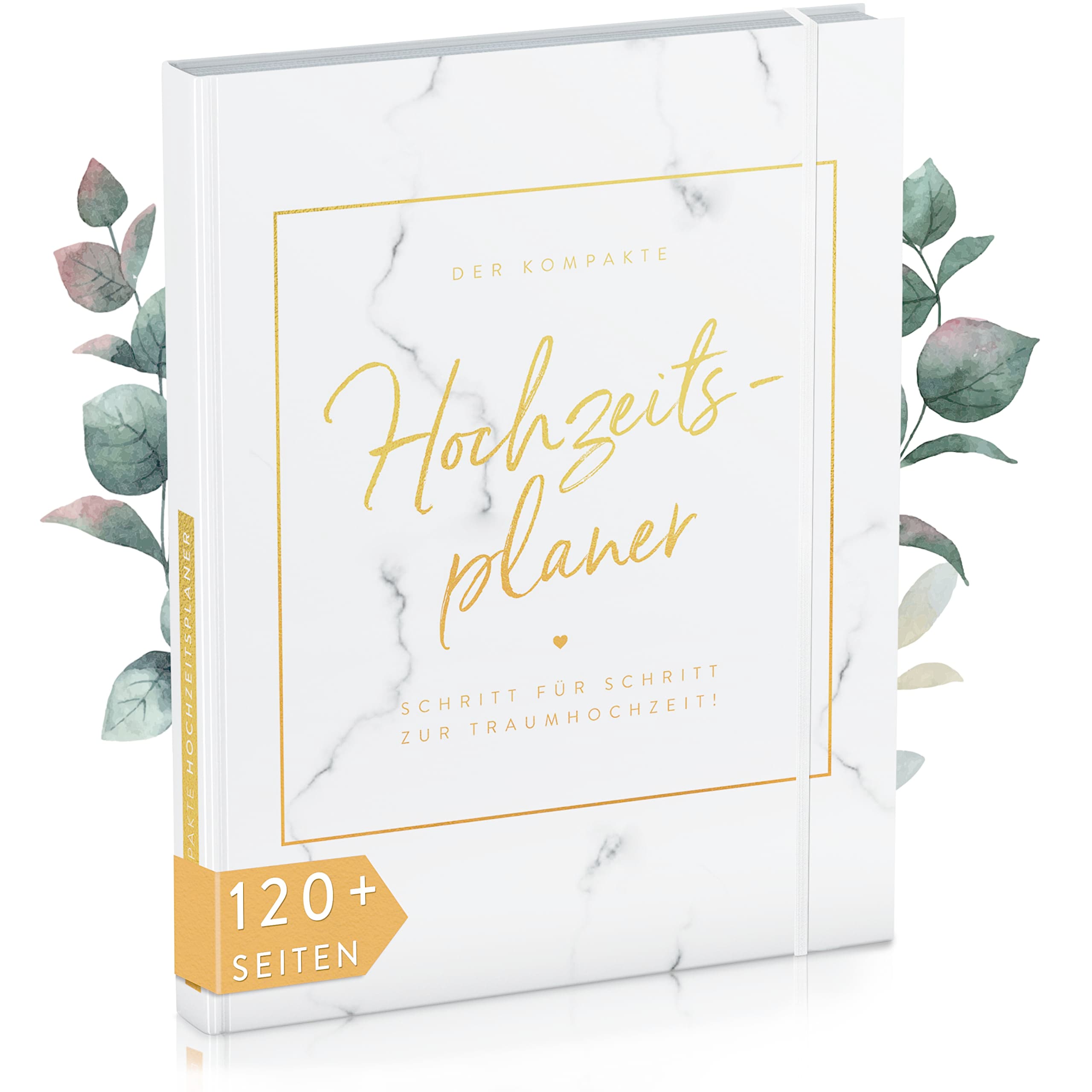 TWIVEE - Der kompakte Hochzeitsplaner - Wedding Planner - deutsch - über 120 Seiten - Organizer für Eure Trauung - Buch zur Hochzeit - Ideales Verlobungsgeschenk Gold-Weiß