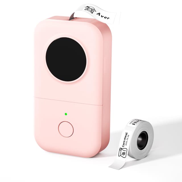 Phomemo Mini Etikettendrucker D30 Aufkleberdrucker Bluetooth Thermoetikettendrucker Entzückender Etikettieraufkleberhersteller, erfahrener Freundlich für Büro, fähibel mit iOS Android, Rosa Modern Rosa