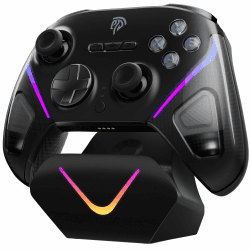 EasySMX D10 Controller PC mit Ladestation, Wireless Controller mit TMR Joystick & 2 in 1 Trigger, 1000Hz Polling Controller mit RGB für PC/Switch/Handy-Schwarz Angebot bei HelloDeals