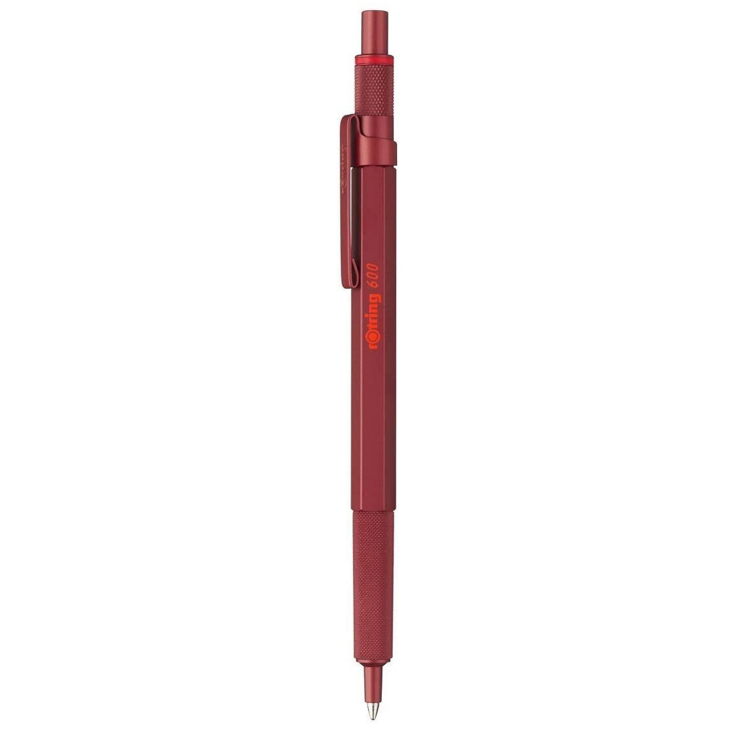 rOtring 600 Kugelschreiber | mittlere Spitze | Schwarze Tinte | Rot Schaft | nachfüllbar Kugelschreiber Rot