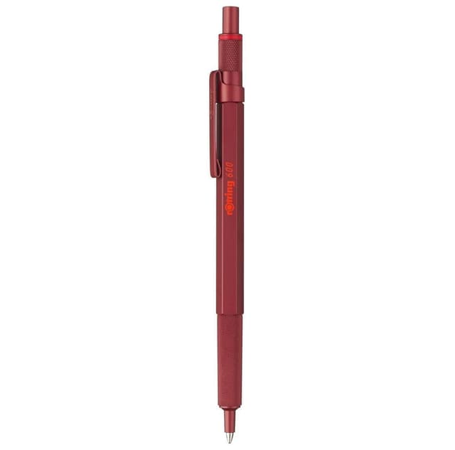 rOtring 600 Kugelschreiber | mittlere Spitze | Schwarze Tinte | Rot Schaft | nachfüllbar Kugelschreiber Rot