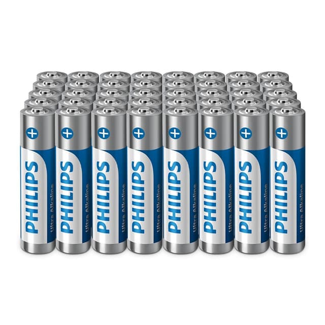 Philips Ultra AAA Alkali-Batterien - Zuverlässig für Fernbedienungen, Spielzeug und kleine Gadgets, 40 Stück AAA Pack Of 40