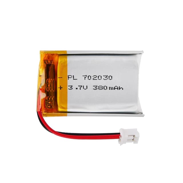 3.7V Lipo-Akku, 3.7V 380mAh 702030 Lithium Polymer Ionen mit 2P-PH-Anschluss mit 2.0 mm Rastermaß 702030 380mAh