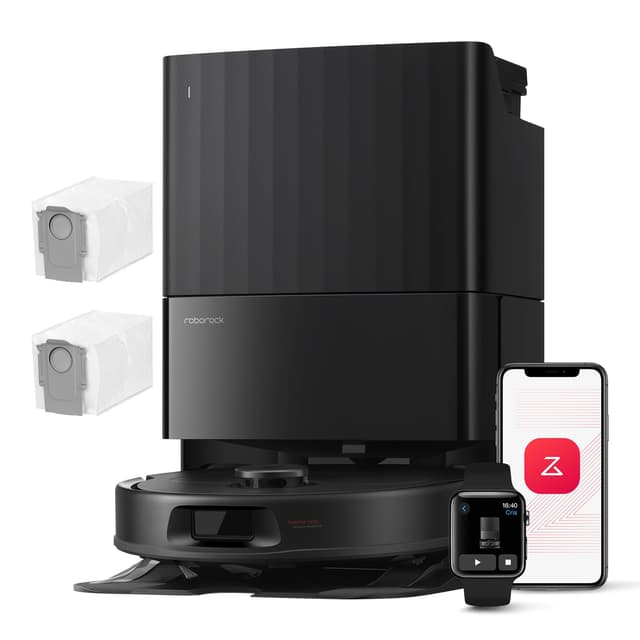 roborock Qrevo Serie Saugroboter mit Wischfunktion, 8000Pa Saugkraft(verbessert von Qrevo S), Anti-Verfilzungs-Seitenbürste, Hindernisvermeidung, LiDAR-Navigation, All-in-One Dock,Schwarz(QV 35A Set) QV 35A5 Set
