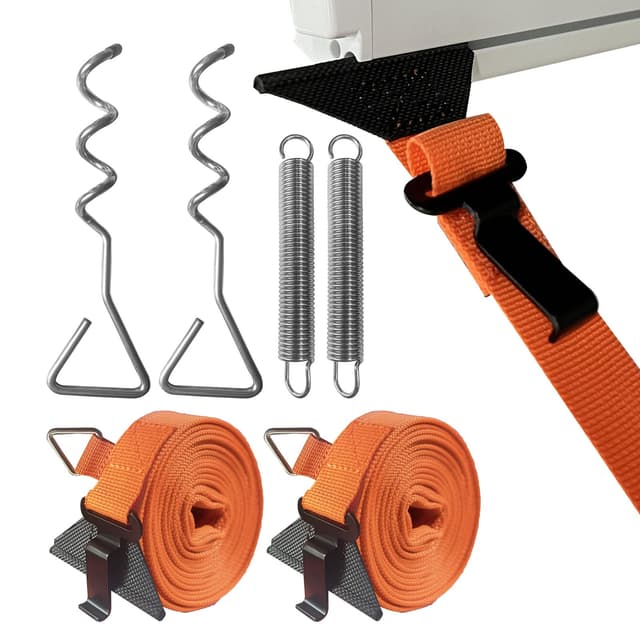 SHADEPLUS Sturmband markise,Sturmband für vorzelt,Sturmsicherung vorzelt,Sturmband,Sturmbänder für markisen,2 Verbindungsmethoden, die für die meisten Wohnmobil-Marken geeignet sind (Thule, Fiamma)