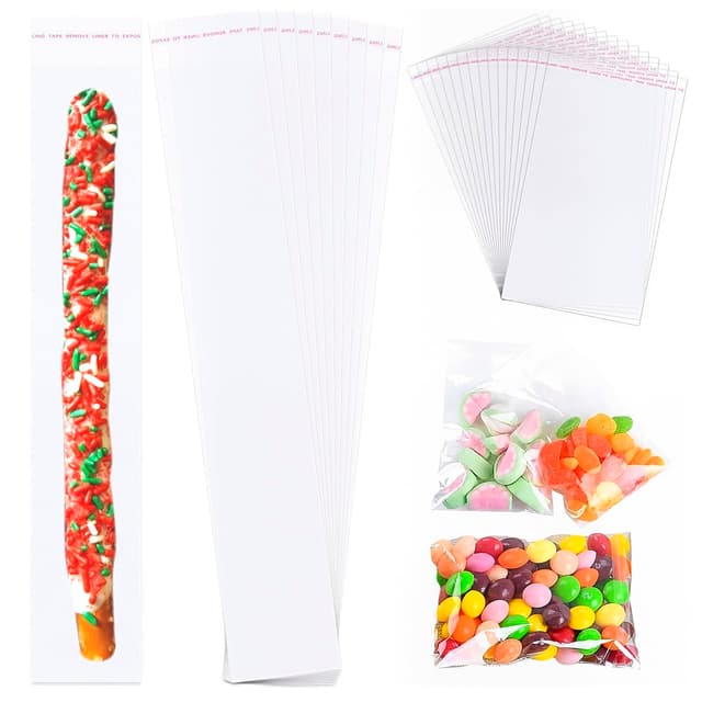200 Stück Cellophantüten Klar Selbstklebend, Candybar-Tüten für Süßigkeiten, OPP Tütchen Wiederverschließbare Kleine Tüten für Kerzentüten Schmuck Biscuit Rod Kekse & Goodie Bags und Partygeschenke
