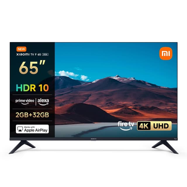 Xiaomi F, 65 Zoll (165 cm), 4K UHD, Smart TV, Fire TV, Triple Tuner DVB-C/S/S2/T/T2,HDR10, MEMC, Game Boost mode 120Hz,Sprachsteuerung mit Alexa,2GB+32GB, Kompatibel mit Apple AirPlay Fire TV (2025 model) 65"