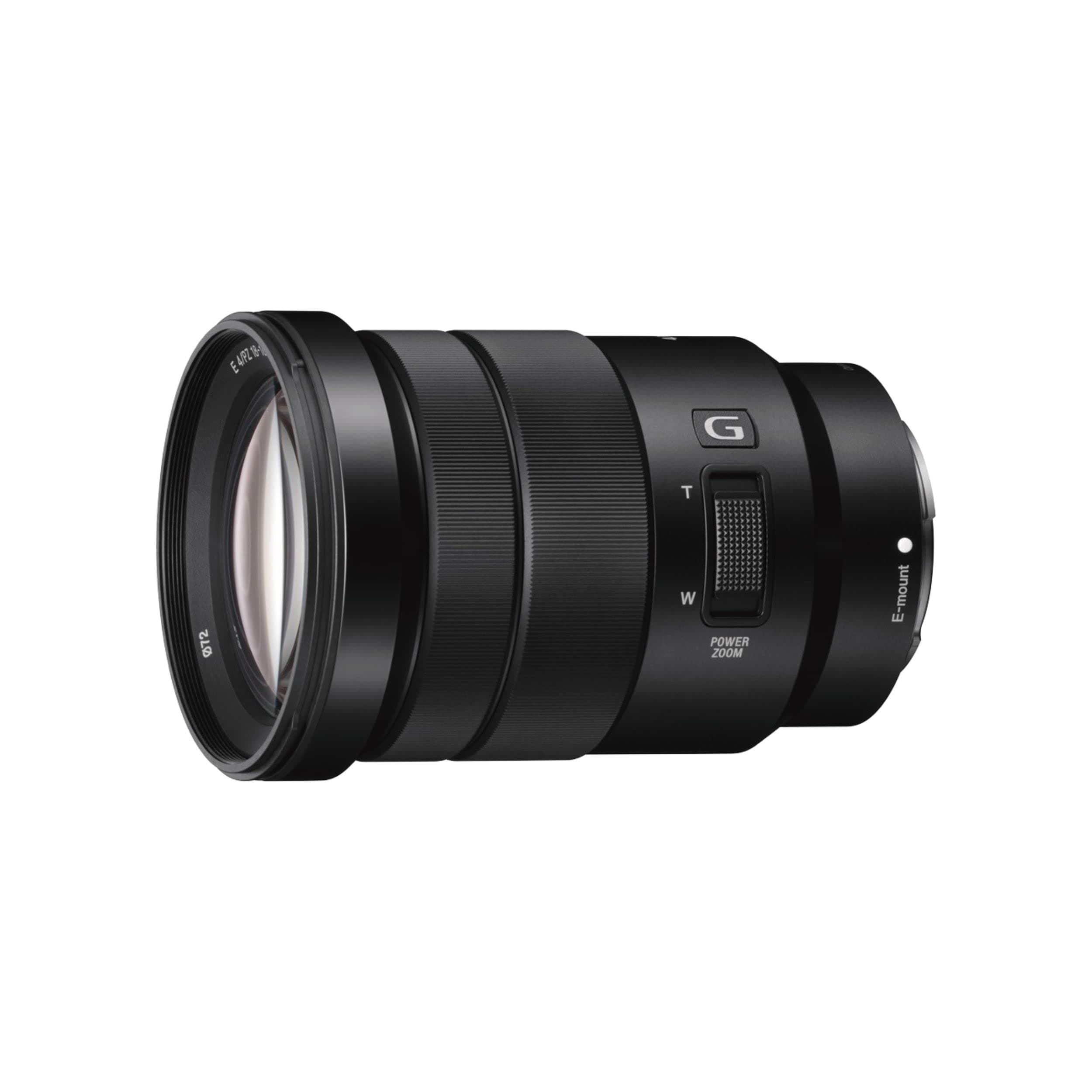 Sony SELP18105G – 18–105mm F4 G OSS Zoom-Objektiv (APS-C E-Mount, Powerzoom mit konstanter Blende, ideal für Video & Foto, kompatibel mit Sony Alpha ZV-E10, A6400, A6700, schwarz) Single