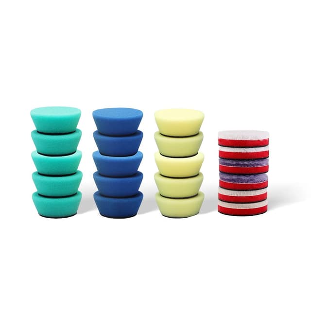 SPTA Mini Polierschwamm Sets, 21tlg 50mm Polierschwämme und Wolle Polierpads Set, Detail Polieren Pad, Polierschaum Pad für Mini exzentrische Poliermaschine, schleifmaschine
