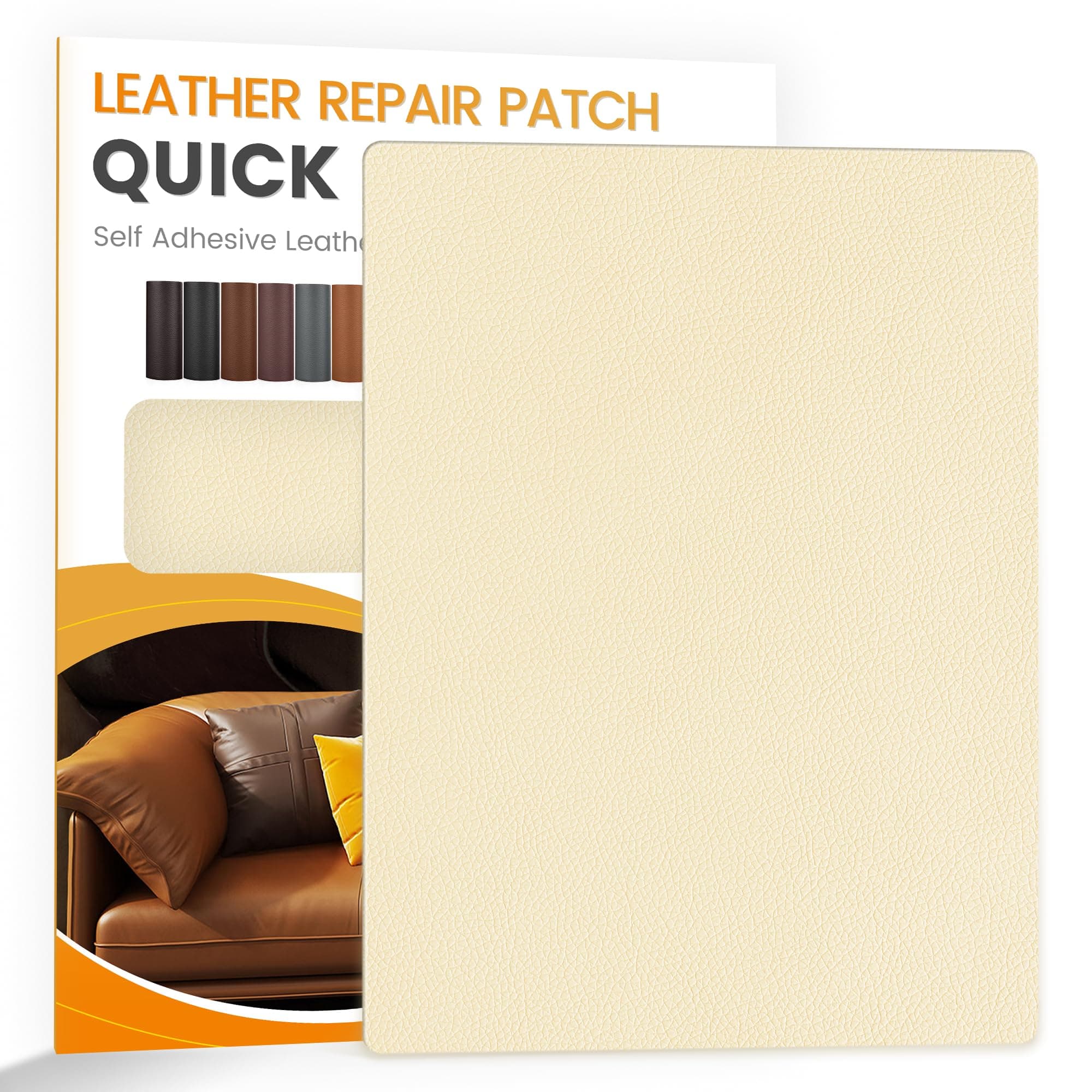 YAFLC kunstleder selbstklebend Beige gelb, 21 x 28cm leder patch selbstklebend, kunstleder reparaturset für couch Autositz Sofa Möbel Leder Reparatur Jacken und Renovierung 21x28cm Beige gelb