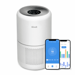 LEVOIT Luftreiniger mit HEPA Luftfilter gegen 99,97 Prozent Schimmel Staub Pollen Tierhaare, Luftqualitäts-Feedback und Auto-Modus, CADR 240m³/h für Raucherzimmer, Air Purifier 22dB Schlafmodus Timer Weiß Auto-Sensor + anpassbarer Filter Angebot bei HelloDeals