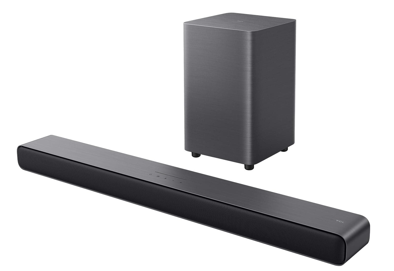 TCL S55HE Soundbar 2.1 Kanal mit kabellosem Subwoofer, 220W Heimkino-Lautsprecher, Dolby Atmos, DTS Virtual:X, Sound Expansion, Bluetooth 5.3, HDMI eARC, USB, Optisch, Wandmontage möglich 2.1 Channel 2024 Model