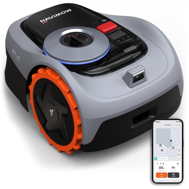 Navimow i105E Mähroboter ohne Begrenzungskabel, Empf. 500 m², Max. 600 m², RTK+Vision Rasenmäher Roboter Testsieger, Igelschutz Rasenroboter, KI Auto Kartierung i105E einzeln