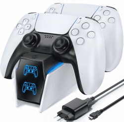 OIVO PS5 Controller Ladestation, PS5 Ladestation 2 Std Schnelllade mit EU-Netzteil für Playstation 5 Ladestation, PS5 Ladestation Controller Zubehörsets für Playstation 5 Wireless Controller, Weiß Angebot bei HelloDeals