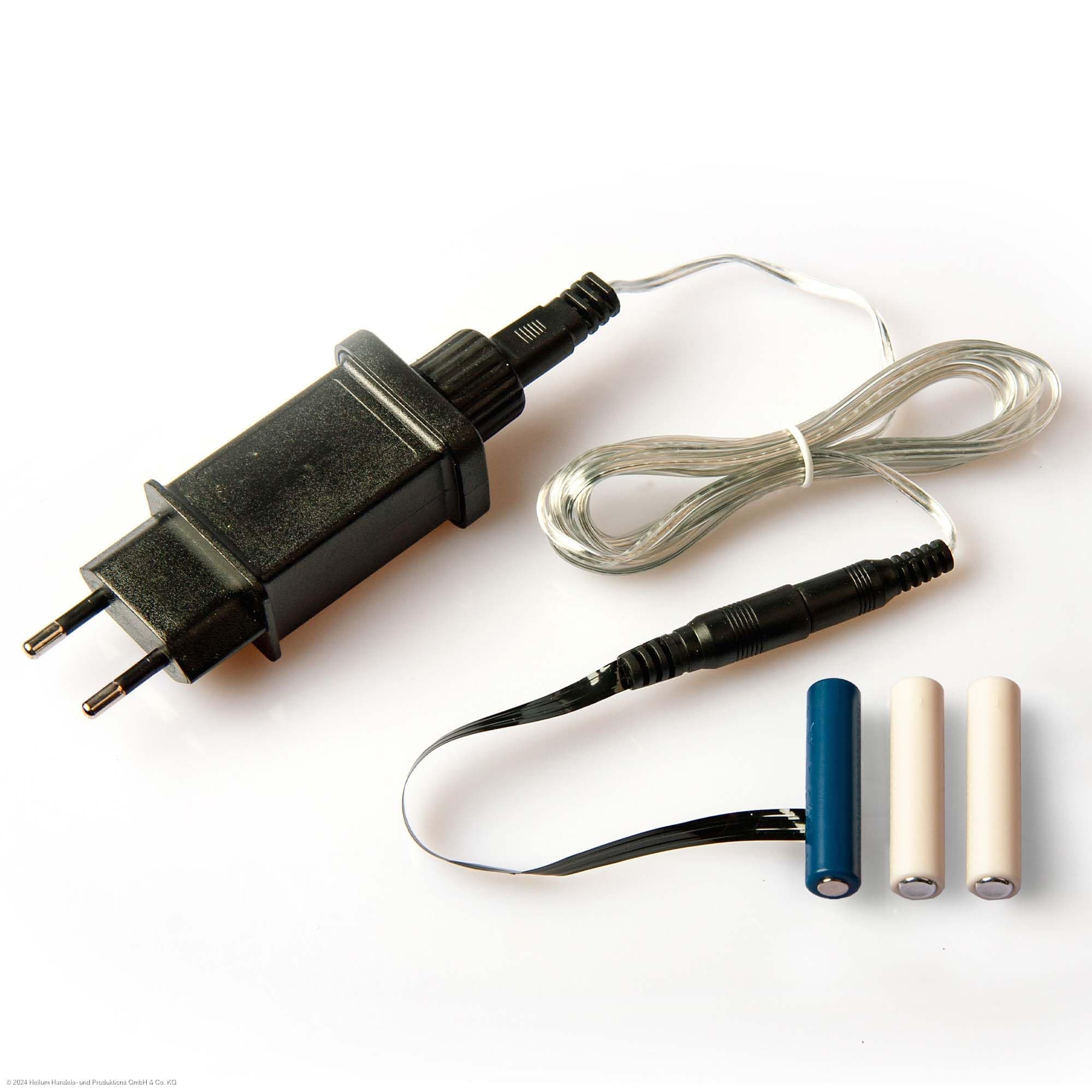Hellum Batterie Adapter 3X AAA, Ersatz für 3X AAA Batterien 1,8m transparentes Kabel,4,5V Netzteil Adapter Dummy, für Deko batteriebetrieb 150513