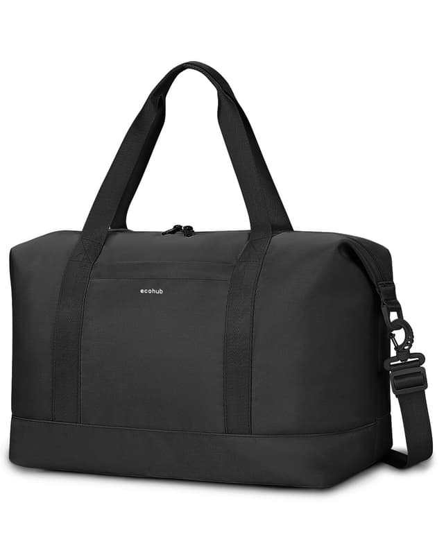 ECOHUB 20L Ryanair Handgepäck 40x20x25, Handgepäck Tasche für Flugzeug, Faltbare Reisetasche Mit Abnehmbar Nass-Tasche, Ryan Airlines Bag 40x20x25, Weekender Damen Herren, Patent Anhängig(Schwarz)