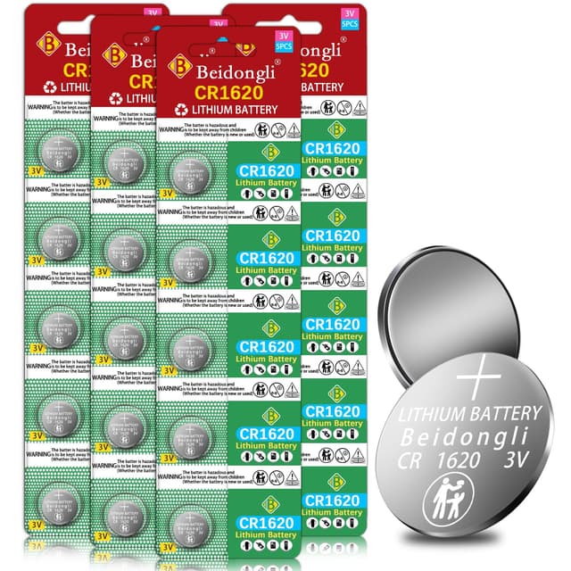 CR1620 3V Lithium Knopfzelle Betterie CR 1620 Batterien 20 Stück [5 Jahren Garantie] (CR1620-4-20)