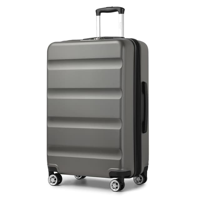 KONO Koffer Trolley Groß Erweiterbares Hartschalengepäck Leichte Koffer XL mit TSA-Schloss und 4 Doppelspinnrollen ideal für Reisen und Business 75x47.5x29.5cm, Grau