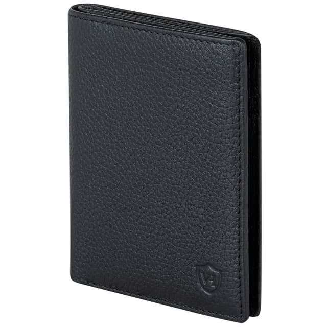 VON HEESEN® Leder Geldbörse Herren mit Münzfach & RFID Schutz I Echtleder Geldbeutel für Männer & Damen I Portemonnaie Brieftasche Wallet Portmonee (Schwarz)