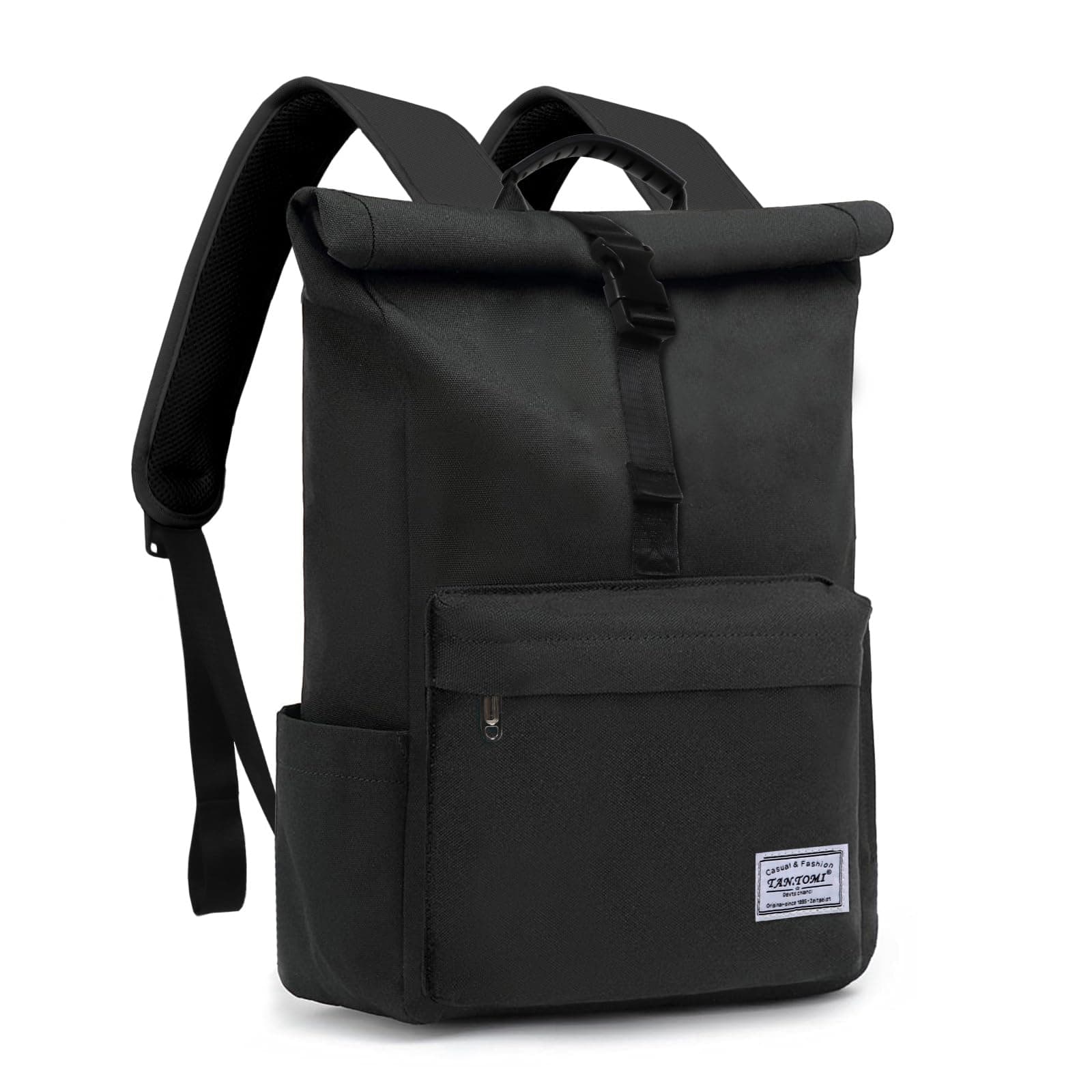 TANTOMI Rucksack Damen Herren, Rucksack Laptop Tasche 15,6 Zoll, Laptop Rucksack Damen Herren weit öffenbar, Rolltop Rucksack wasserdicht,Backpack Daypack für Schule,Fahrradfahren,Freizeit und Reise.