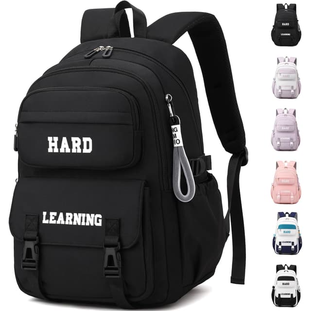 KESUDE Schulrucksack Mädchen Teenager Rucksack Schule, Schultasche Jungen Multi-Tasche Wasserdicht Schulranzen Rucksack Daypacks Groß Backpack für Mädchen Damen School Bag Schwarz